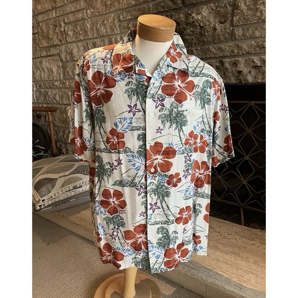Pendleton Men's Hawaiian Short Sleeve Button Down Shirt Tropical Floral‎ Size XL